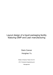 Layout design of a liquid packaging facility featuring GMP