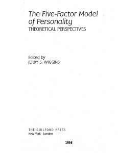 The Five-Factor Model ofPersonality