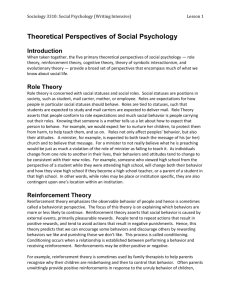 Theoretical Perspectives of Social Psychology Introduction