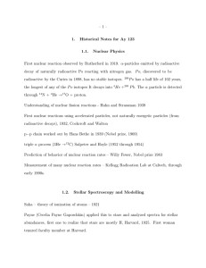 –1– 1. Historical Notes for Ay 123 1.1. Nuclear Physics First nuclear