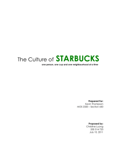 The Culture of STARBUCKS - The Essence of Branding