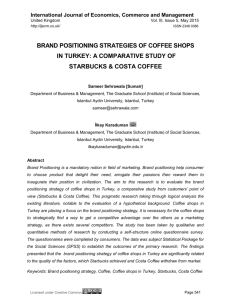 brand positioning strategies of coffee shops in turkey