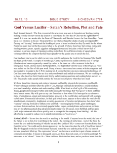 God Versus Lucifer – Satan's Rebellion, Plot and Fate