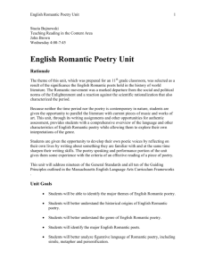 English Romantic Poetry Unit