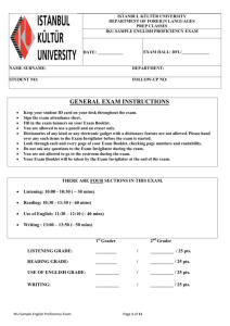 general exam instructions - İstanbul Kültür Üniversitesi