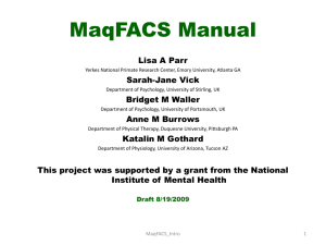 Intro to MaqFACS