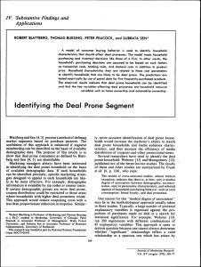 Identifying the Deal Prone Segment