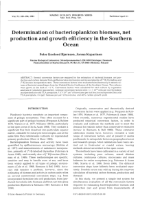Determination of bacterioplankton biomass, net production and