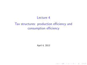 Lecture 4 [0.3cm] Tax structures: production efficiency and
