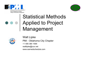 Statistical Methods Applied To Project Management