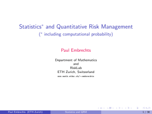 Statistics* and Quantitative Risk Management