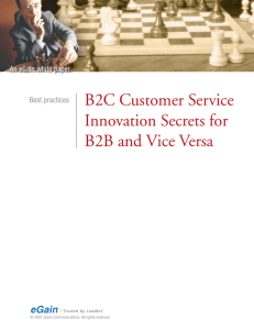 B2C Customer Service Innovation Secrets for B2B and Vice Versa