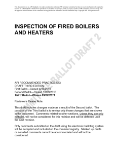 inspection of fired boilers and heaters