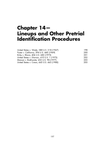 Chapter 14 Lineups and Other Pretrial Identification Procedures