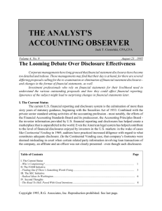 The Looming Debate Over Disclosure Effectiveness