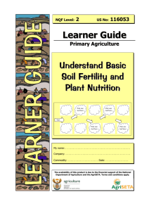 Learner Guide Understand Basic Soil Fertility and Plant Nutrition
