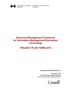 Project Plan Template - Treasury Board of Canada Secretariat