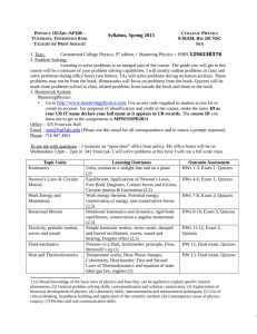 physics 101arc/ap100 – college physics