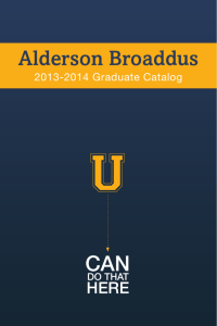 Graduate Catalog - Alderson Broaddus University