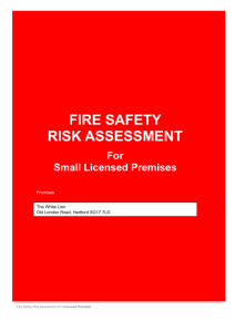 Fire Safety Risk Assessment EXAMPLE Small Licensed Premises