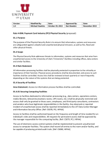 Rule 4-004L Payment Card Industry (PCI) Physical Security