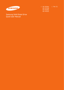 Samsung Solid State Drive Quick User Manual