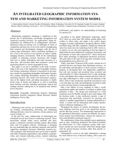 an integrated geographic information sys- tem and marketing