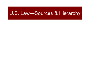 U.S. Law—Sources & Hierarchy