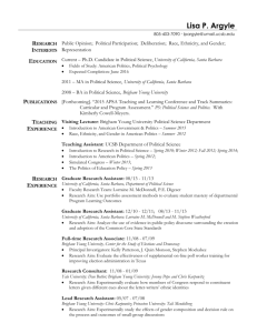 Argyle CV 19 May 2015 - Department of Political Science