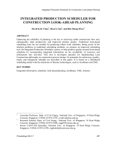 Integrated Production Scheduler for Construction Look
