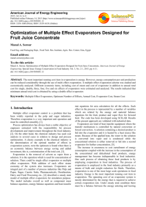 Optimization of Multiple Effect Evaporators Designed for Fruit Juice