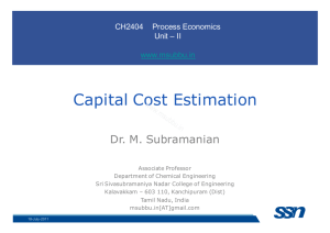 Capital Cost Estimation - Chemical Engineering Learning