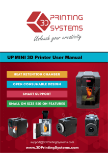 UP Mini Manual - 3D Printing Systems