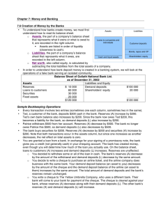 Chapter 7: Money and Banking 7.6 Creation of Money by the Banks