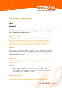 CV template: Graduate