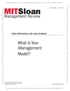 What is Your Management Model