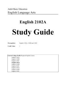 English 2102A Study Guide