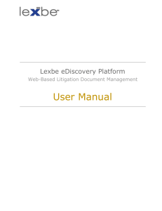 Lexbe User Manual