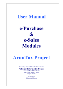 User Manual e-Purchase & e-Sales Modules ArunTax Project
