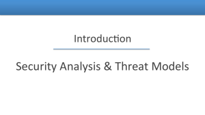 Security Analysis & Threat Models