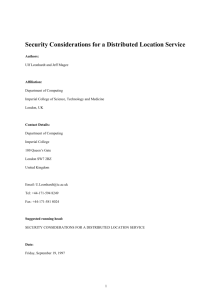 Security Considerations for a Distributed Location Service