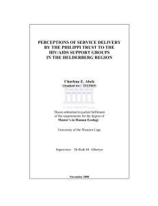 Perceptions of service delivery by the Philippi Trust to the HIV/AIDS