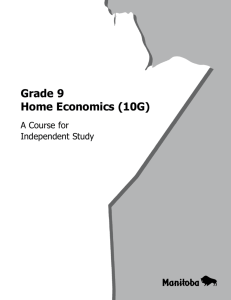 Grade 9 Home Economics - Education and Advanced Learning