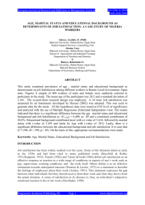 AGE, MARITAL STATUS AND EDUCATIONAL BACKGROUND AS