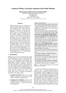 Argument Mining - Association for Computational Linguistics