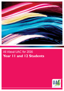 Year 11 and 12 Students - Universities Admissions Centre