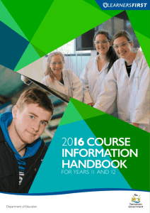 2016 Year 11-12 Course Information Handbook