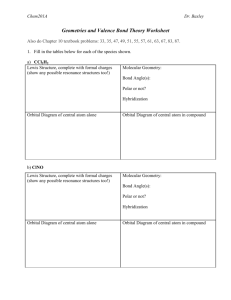 In-Class Worksheet Bonding & Lewis Structures