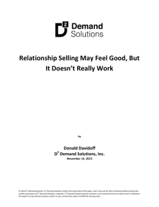 Relationship Selling May Feel Good, But It Doesn't Really Work