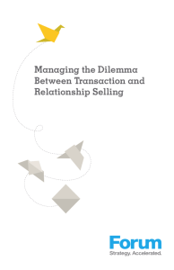 Managing the Dilemma Between Transaction and Relationship Selling